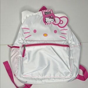 Hello Kitty White and Pink Kids Backpack with Face Design